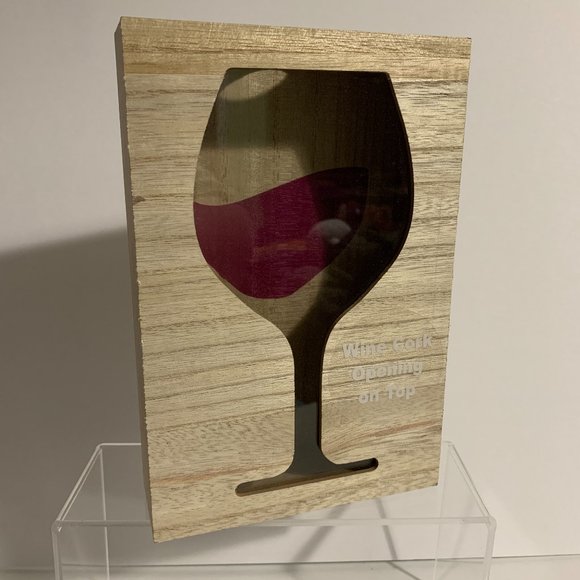 Modern Expressions Wall Decor Wooden Wine Cork Holder Shadow Box Frame Free Standing 9 X 6